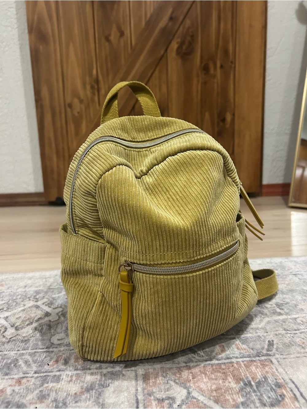 wild fable Corduroy Mini Backpack in Mustard Yellow